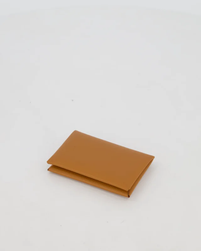 Hermès Calvi Verso Card Holder in Gold Epsom leather from Sellier, photo 6 of 9