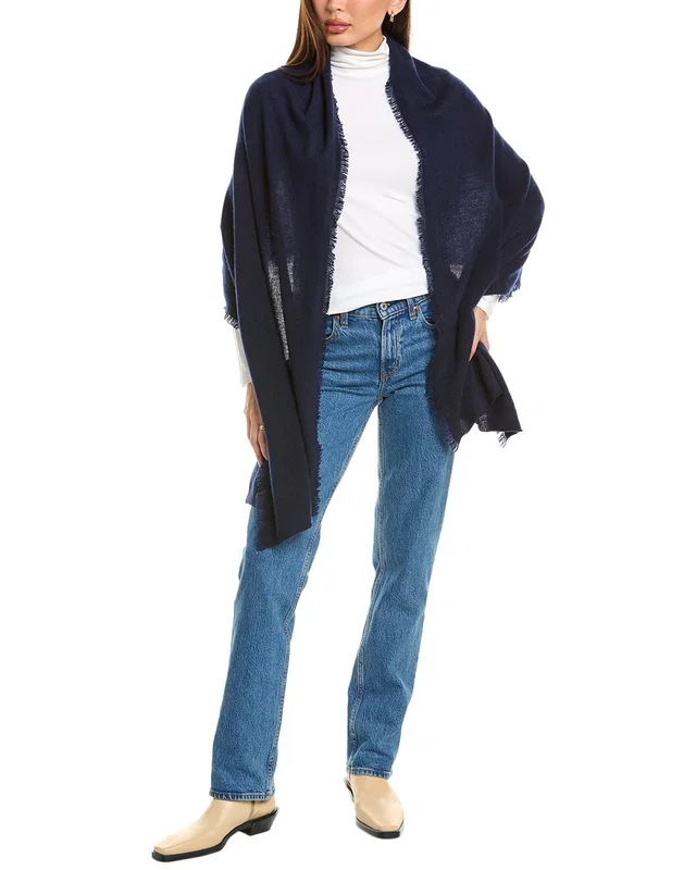 Amicale Cashmere Fringe Jersey Cashmere Travel Wrap, image 1 of 1 from Gilt