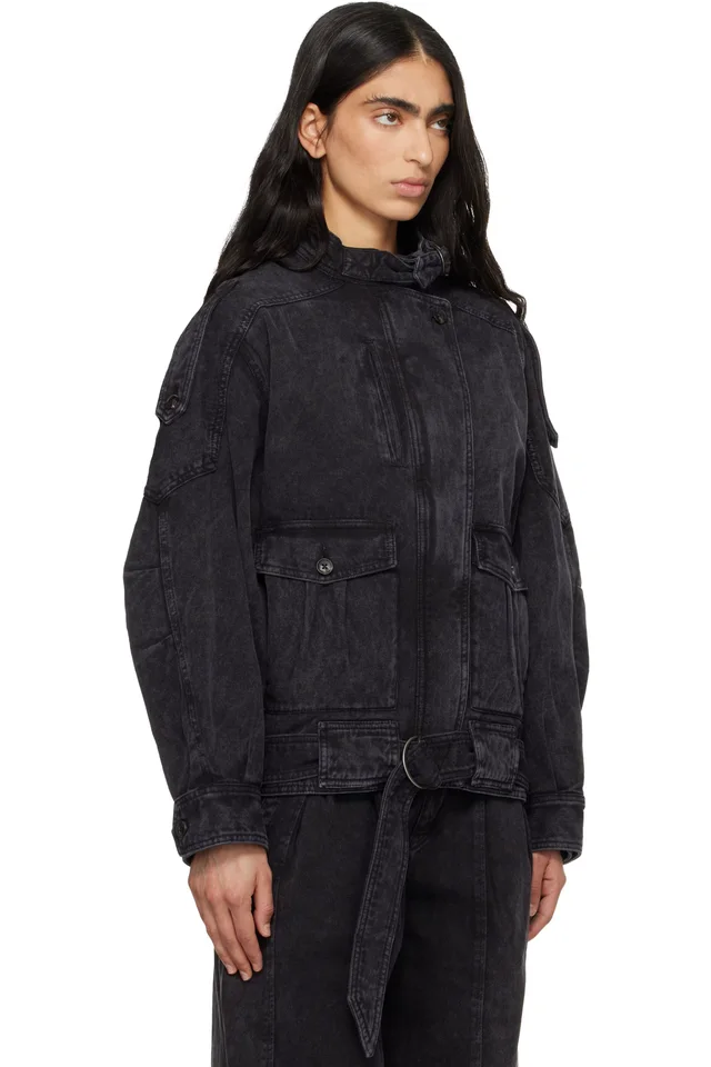 Isabel Marant Black Isalya Denim Jacket, photo 2 of 4 from SSENSE
