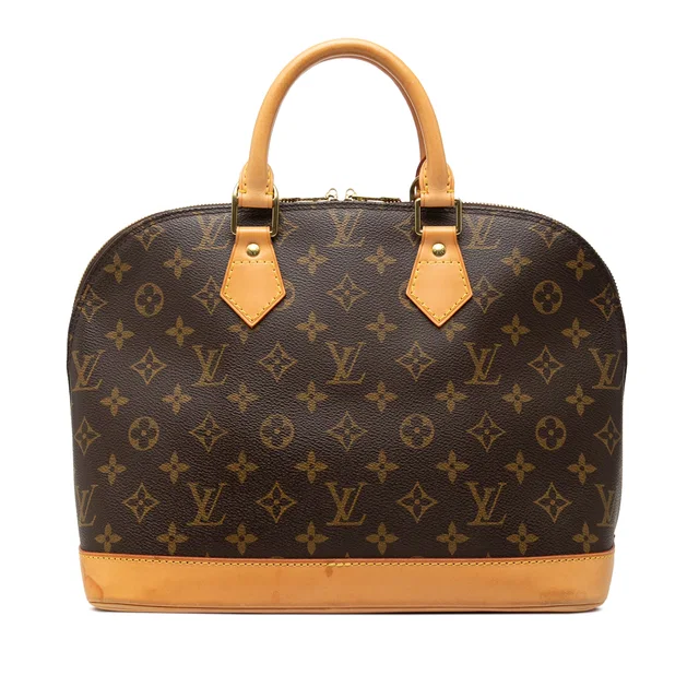 Brown Louis Vuitton Monogram Alma PM Handbag in Brown Coated canvas from Designer Revival