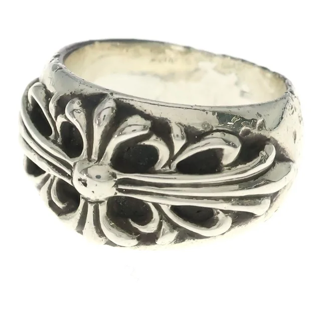 Chrome Hearts Flrl Floral Cross Ring Silver in Silver from The Reluxe