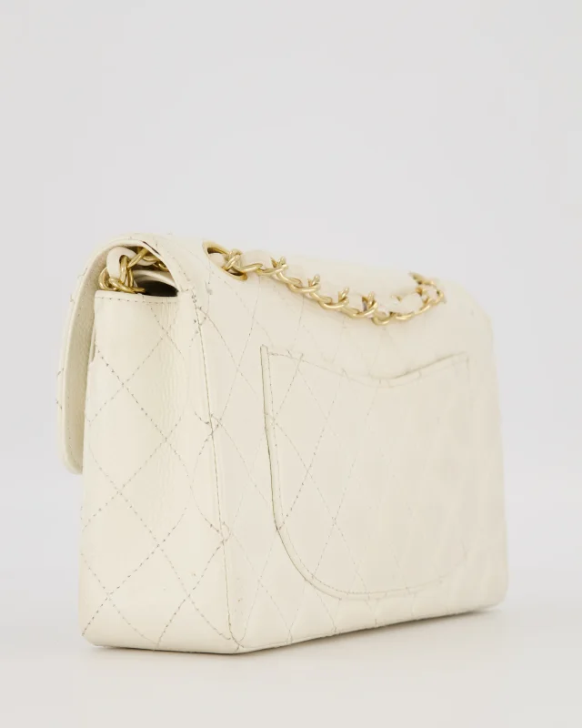 Chanel Vintage White Small Classic Double Flap Bag in White Caviar leather from Sellier, photo 14 of 20