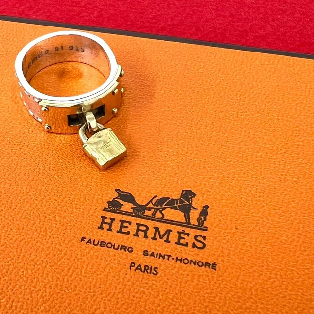 Hermès Vintage Kelly Ring Silver 51 Gold in Gold from The Reluxe