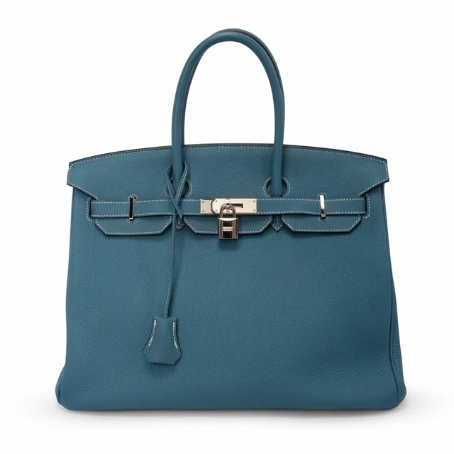 Hermès Togo Birkin 35 PHW in Blue Jean Togo leather from Blue Spinach