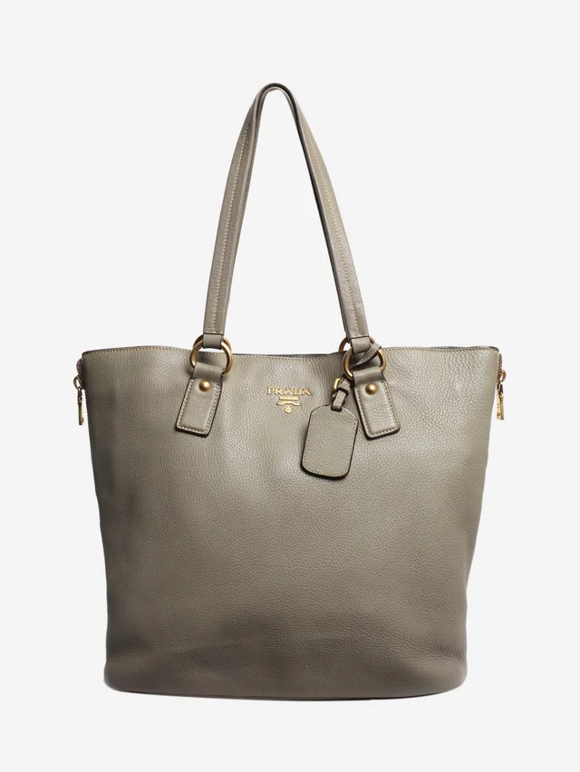 Prada Grey leather shoulder bag in Grey Leather from Sign of the Times
