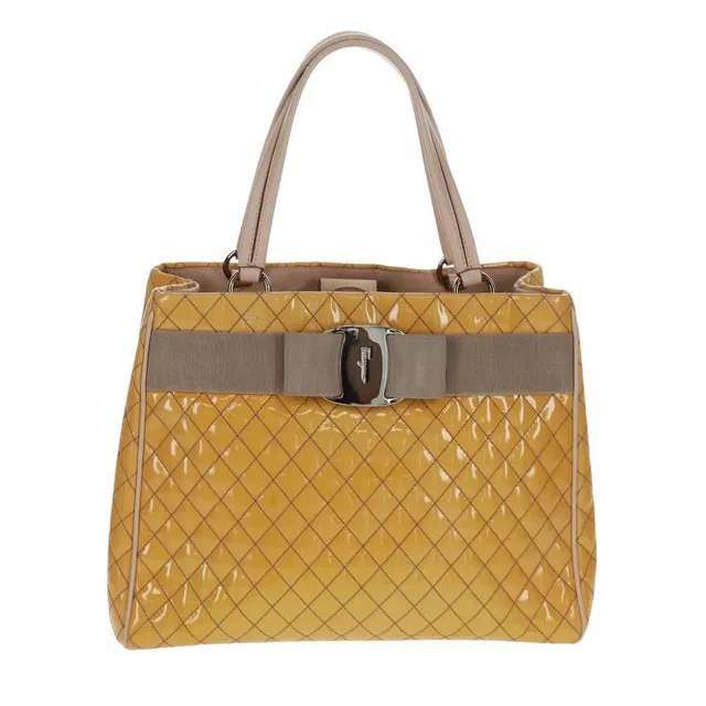 Ferragamo Vala Patent Leather Yellow Patent_leather Bag in Yellow Patent leather from HEWI