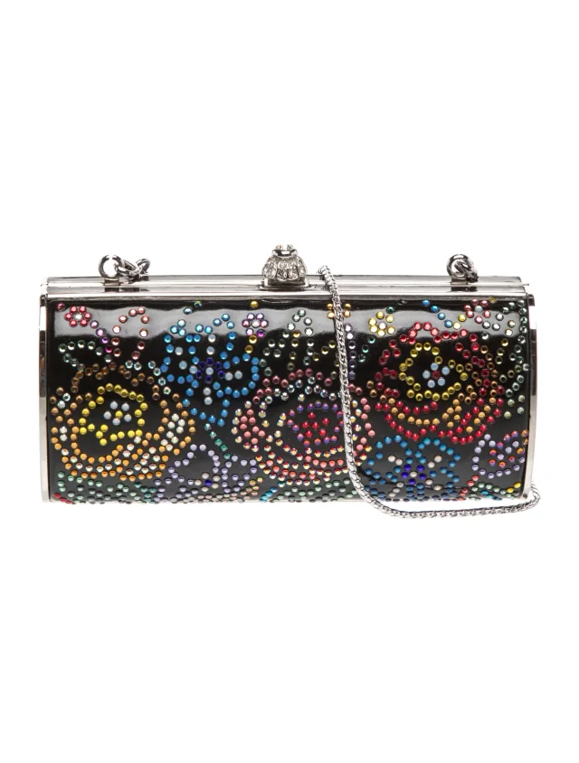 Judith Leiber Crystal Clutch in multicolor Satin from The RealReal
