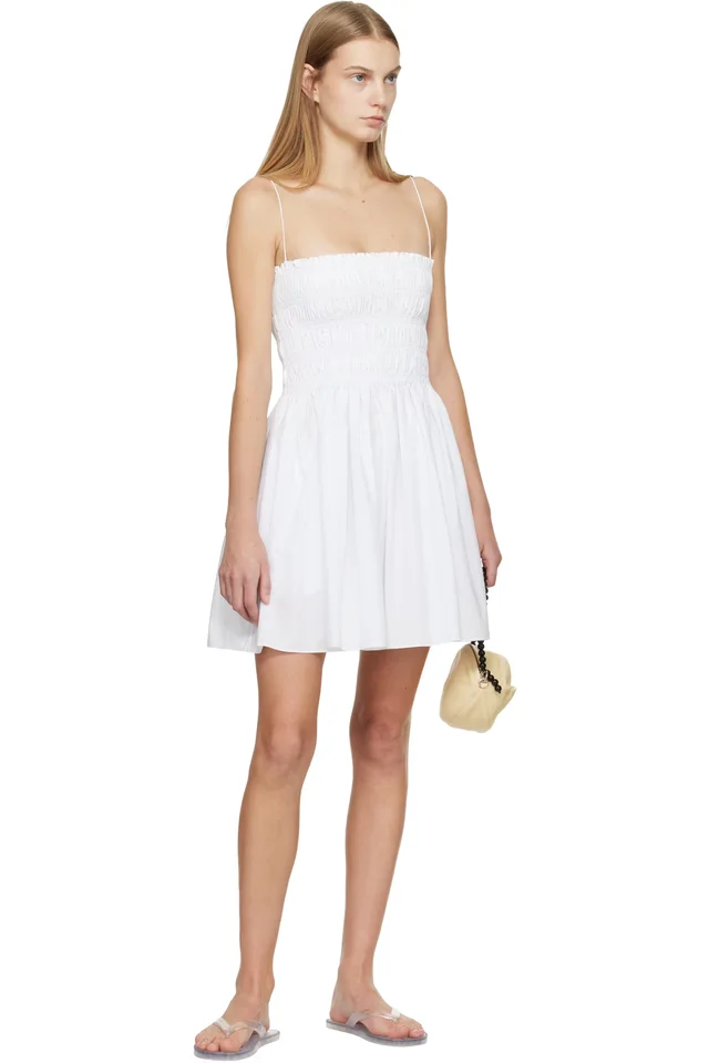 Matteau White Shirred Bodice Minidress, photo 4 of 4 from SSENSE
