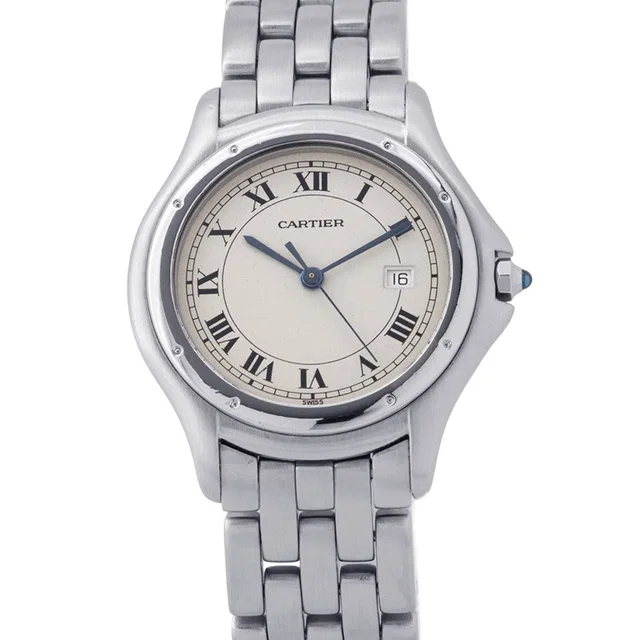 Cartier PANTHERE Cougar LM W33mm Stainless Steel Ivory DialW35002F5 in White from GALLERY RARE
