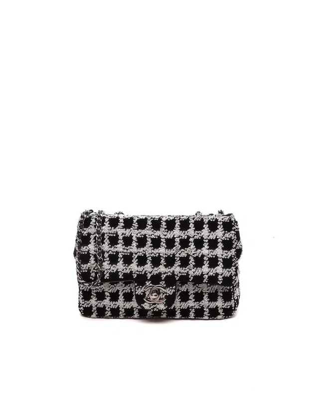 Chanel Mini Rectangular Sequin Houndstooth Flap Bag in Leather from A Retro Tale
