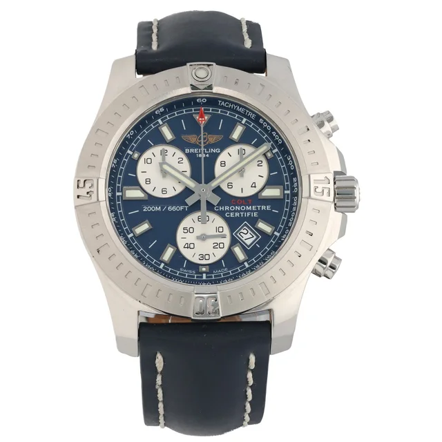 Breitling Colt Chronograph A73388 44mm Stainless Steel Watch in Leather from H&T