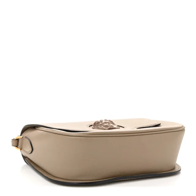 Versace Grained Calfskin La Medusa Flap Shoulder Bag Taupe in Taupe Caviar leather from FASHIONPHILE, photo 4 of 13