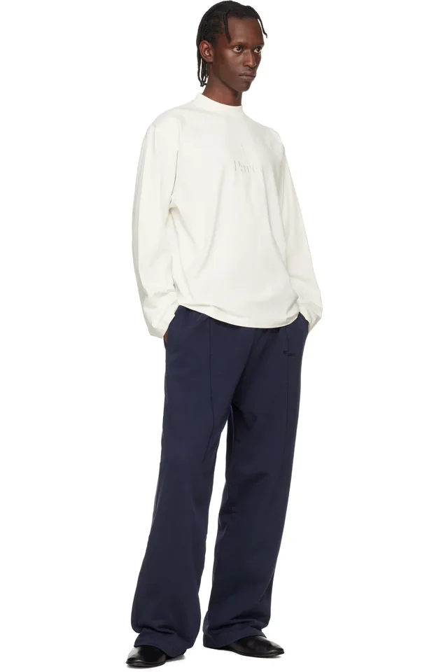 VETEMENTS Navy Cut Sweatpants, photo 4 of 4 from SSENSE