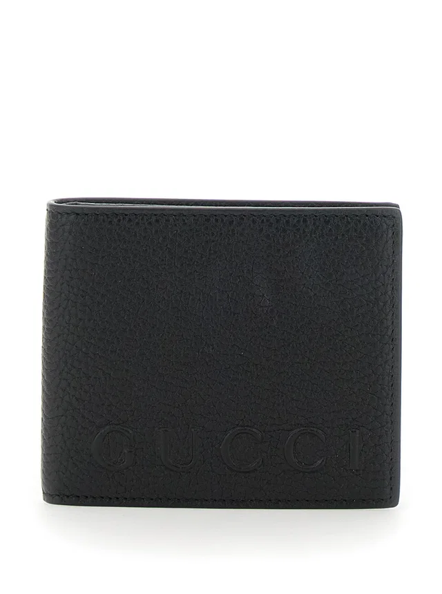 Gucci Leather Bi-Fold Wallet — Black Calf in Black Leather from HEWI