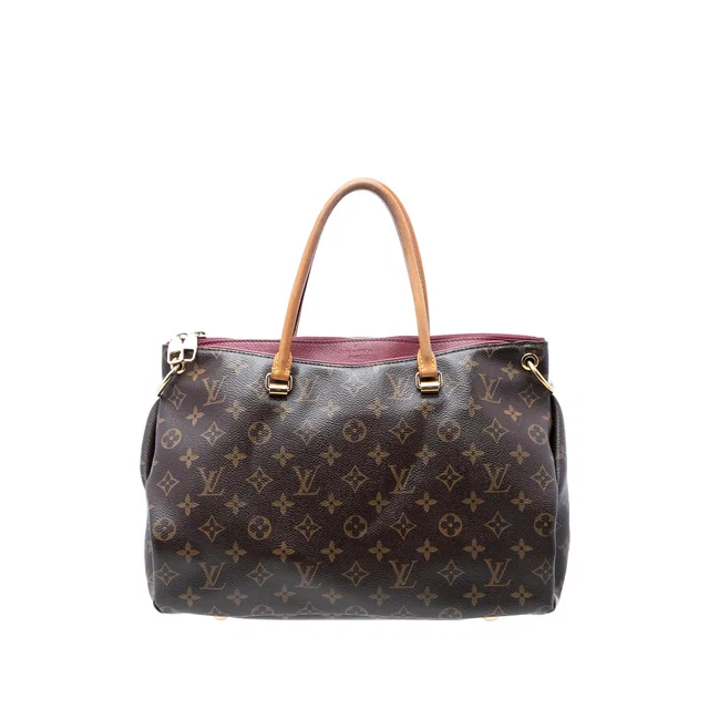 Brown Louis Vuitton Monogram Pallas MM Satchel in Brown Coated canvas from Designer Revival