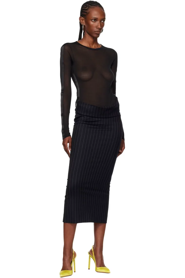 Mugler Black Tuxedo Bodysuit, photo 5 of 5 from SSENSE