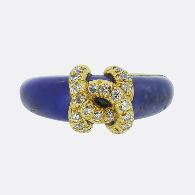 Cartier Double C Diamond and Lapis Lazuli Ring from The Vintage Jeweller