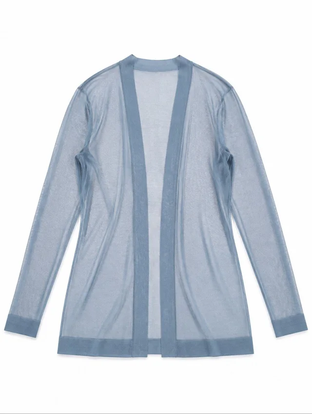 Alaïa Alaa Slate Blue 100% Silk Semi-Sheer Open Front Cardigan Fr 38/ Us 6 in blue Silk from Poshmark
