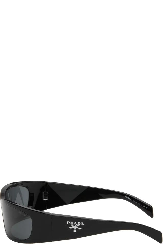 Prada Eyewear Black 'Prada Symbole' Sunglasses, photo 3 of 4 from SSENSE