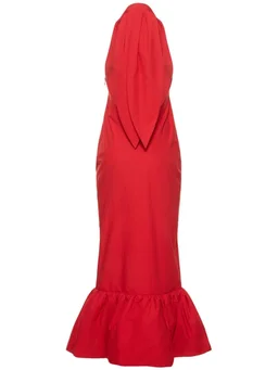 Interior Long dress with V-neckline in 100% Cotton, photo 5 of 5 from LUISAVIAROMA