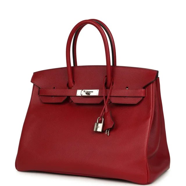Hermès Birkin 35 Rouge Grenat Epsom Palladium Hardware in Red Epsom leather from Madison Avenue Couture, photo 5 of 9
