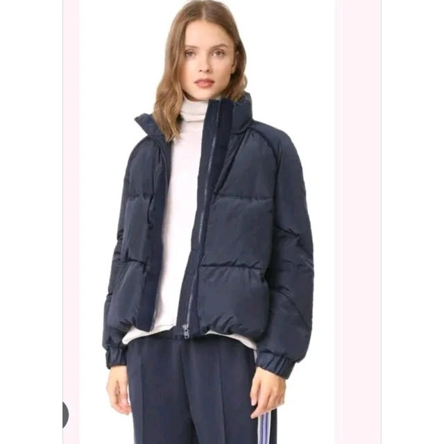 GANNI Women's Fountain Puffer Navy Blue Down Jacket Total Eclipse Eu 38 Us 6 in blue Wool from Poshmark