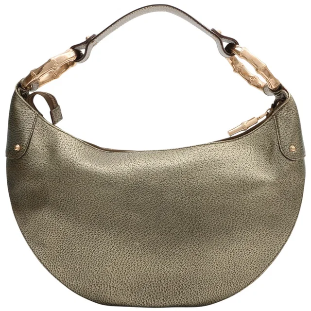 Gucci Bamboo One-Shoulder Bag Gold in Gold Leather from VINTAGE QOO TOKYO
