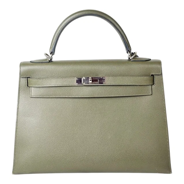 Hermès Olive Kelly 32 in Epsom with PHW in Green Epsom leather from Luxury Promise