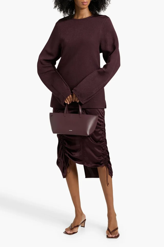 Jil Sander Crepe Long-Sleeved Top in Purple, photo 2 of 4 from THE OUTNET