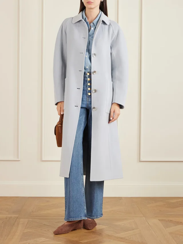 ULLA JOHNSON Lisbeth brushed wool-blend coat in Blue, photo 2 of 2 from NET-A-PORTER (Canada)