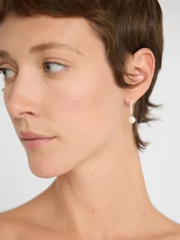 Sophie Bille Brahe Hoop Earrings in 0% 14kt Gold, 0% Pearl, photo 2 of 4 from LUISAVIAROMA