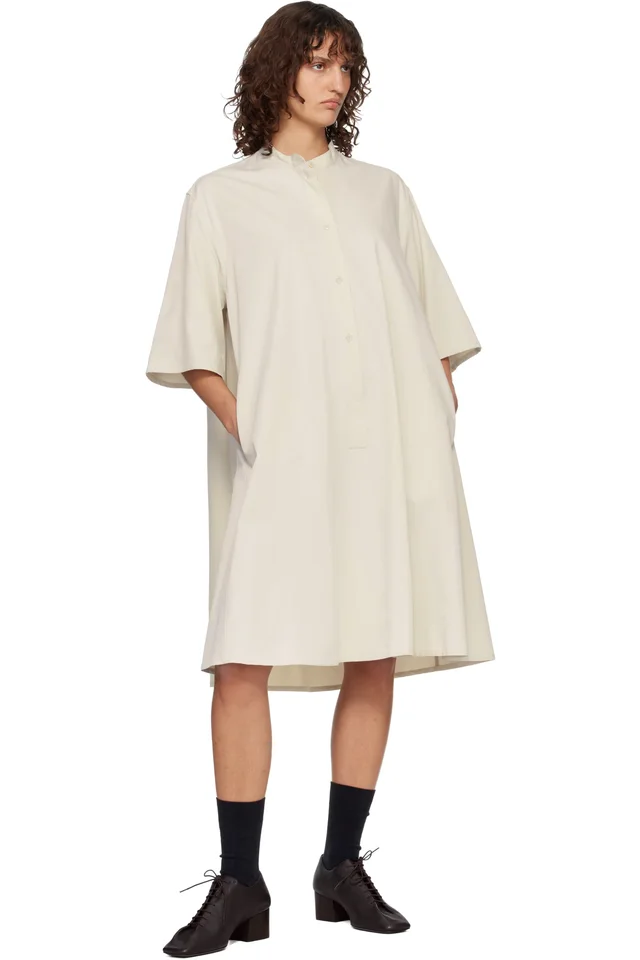 Studio Nicholson Off-White Twill Minidress, photo 4 of 4 from SSENSE