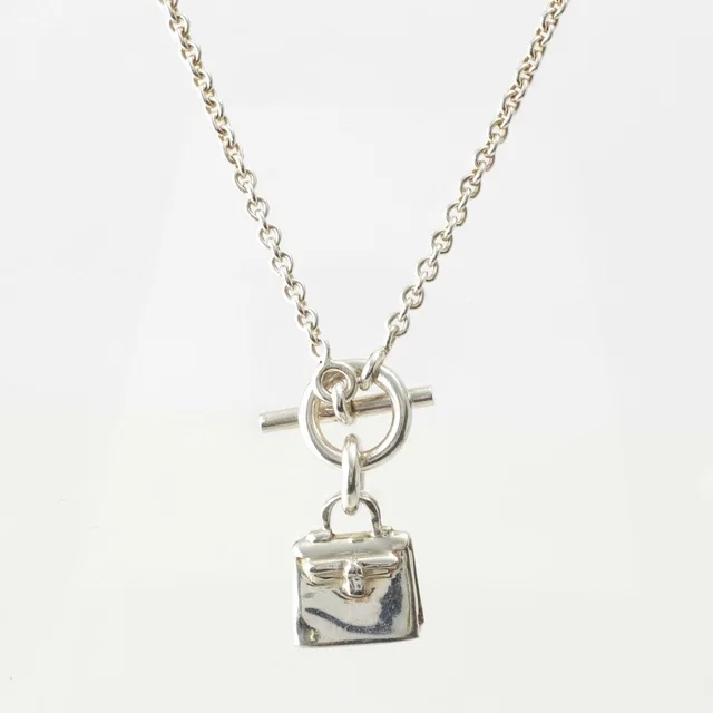 Hermès Amulette Kelly Necklace Silver in Silver from The Reluxe