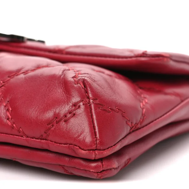Chanel Quilted Double Stitch Hamptons Clutch in Red Calfskin from FASHIONPHILE, photo 10 of 12