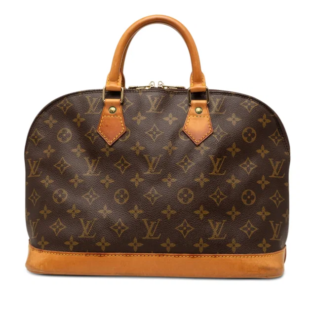 Brown Louis Vuitton Monogram Alma PM Handbag in Brown Coated canvas from Designer Revival