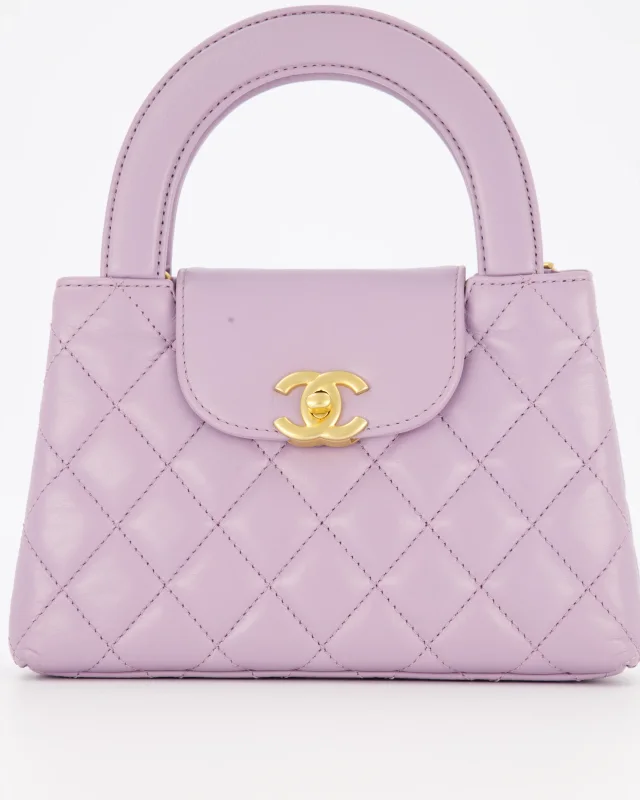 Chanel Lilac Small Mini Kelly Shopping Bag in Purple Calfskin from Sellier, photo 16 of 21