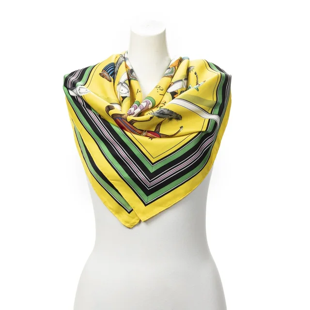 Hermès Scarf Yellow in Yellow Silk from The Reluxe