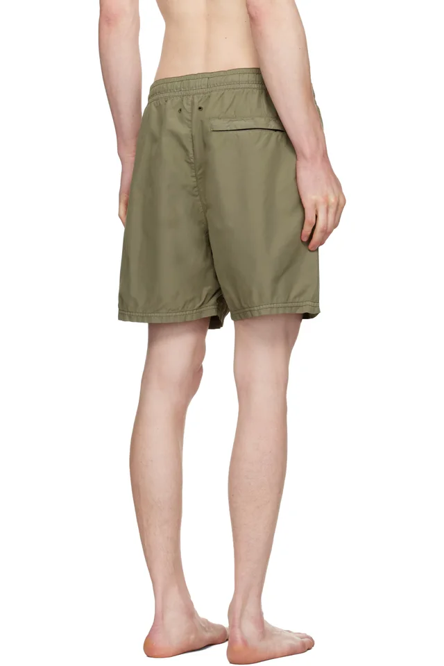 Stone Island Khaki B100B09 Brushed Nylon Swim Shorts, photo 3 of 4 from SSENSE