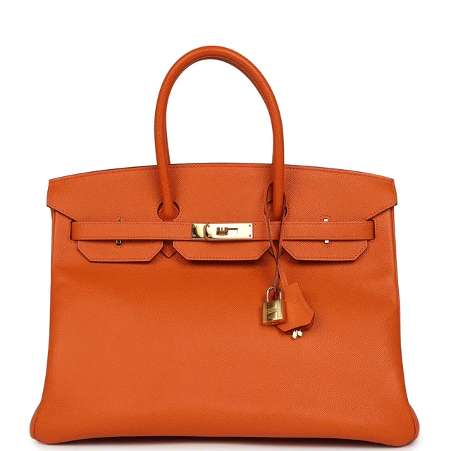 Hermès Birkin 35 Orange Epsom Gold Hardware in Orange Epsom leather from Madison Avenue Couture