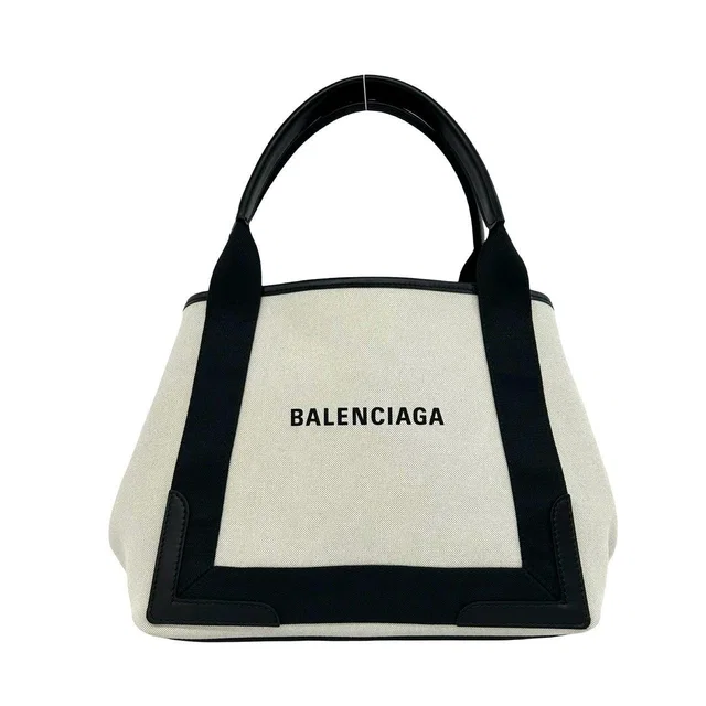 Balenciaga NAVY CABAS leather handbag in Navy Leather from LuxUness