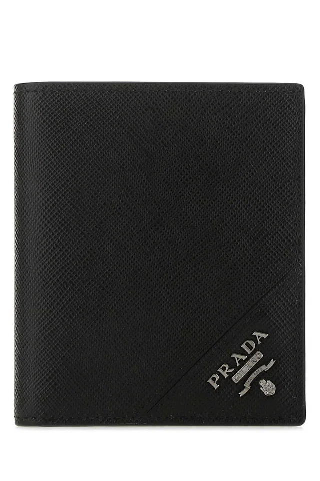 Prada Vitello Leather Wallet — Black in Black Leather from HEWI