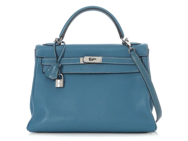 Hermès Blue Jean Togo Kelly 32 in Blue Togo leather from Ann's Fabulous Finds