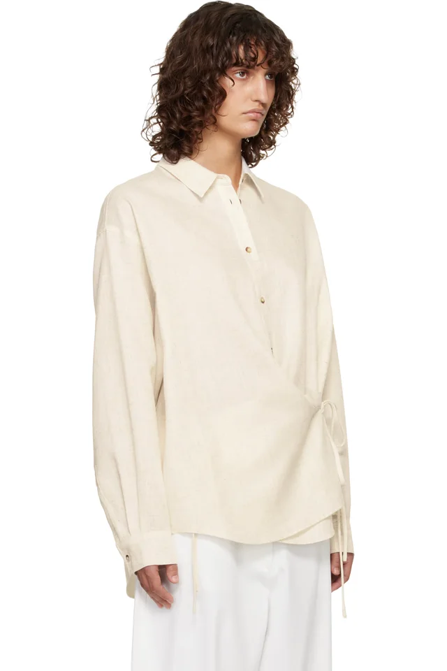 LE17SEPTEMBRE Off-White Side Twisted Shirt, photo 2 of 4 from SSENSE
