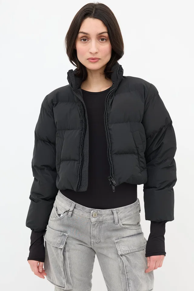 Balenciaga Cropped Puffer Jacket in Silk from VSP Consignment