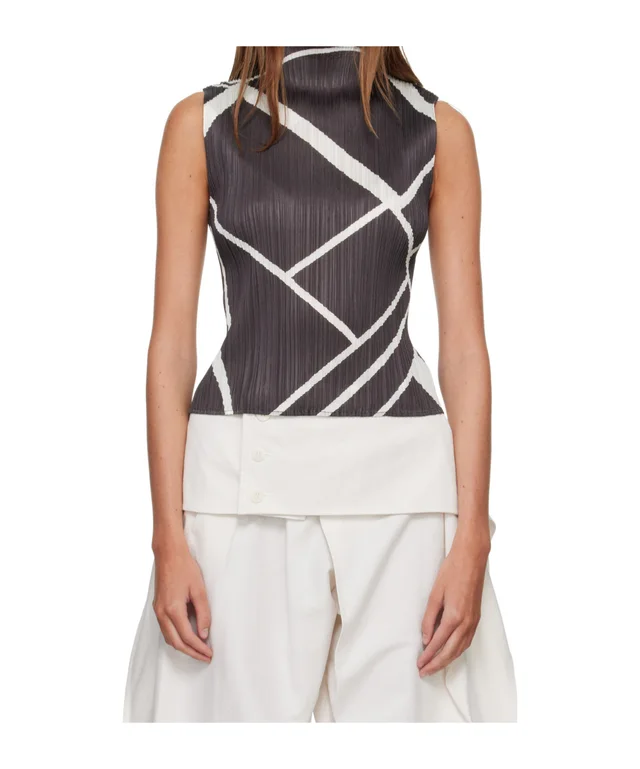 Pleats Please By Issey Miyake Pleats Please Issey Miyake Fold Line Sleeveless Top, photo 3 of 5 from SENSER