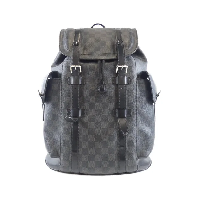 Louis Vuitton Damier Graphite Christopher MM Backpack in Grey Coated canvas from The Reluxe