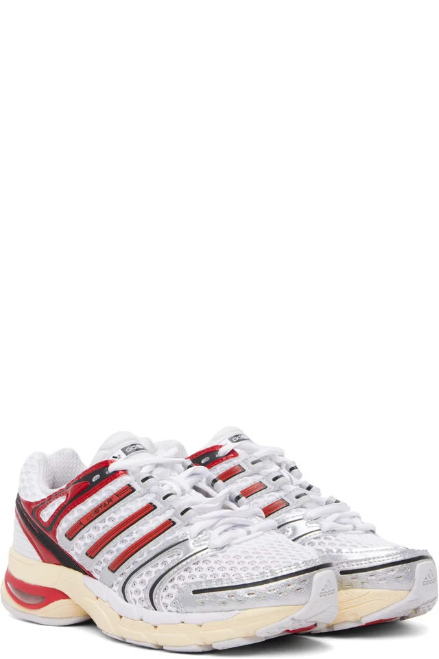 adidas Originals White & Red Adistar Control 5 Sneakers, photo 4 of 5 from SSENSE
