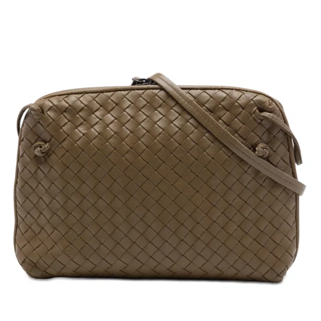 Brown Bottega Veneta Nappa Intrecciato Nodini Crossbody in Brown Nappa leather from Designer Revival