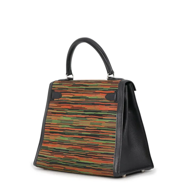 Hermès Kelly Sellier Black/Orange/Green Vibrato Gulliver Size 28 in Black from GALLERY RARE, photo 2 of 21