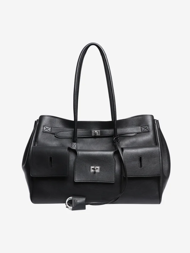 Balenciaga Black large Bel Air Carry All bag in Black Leather from Sign of the Times